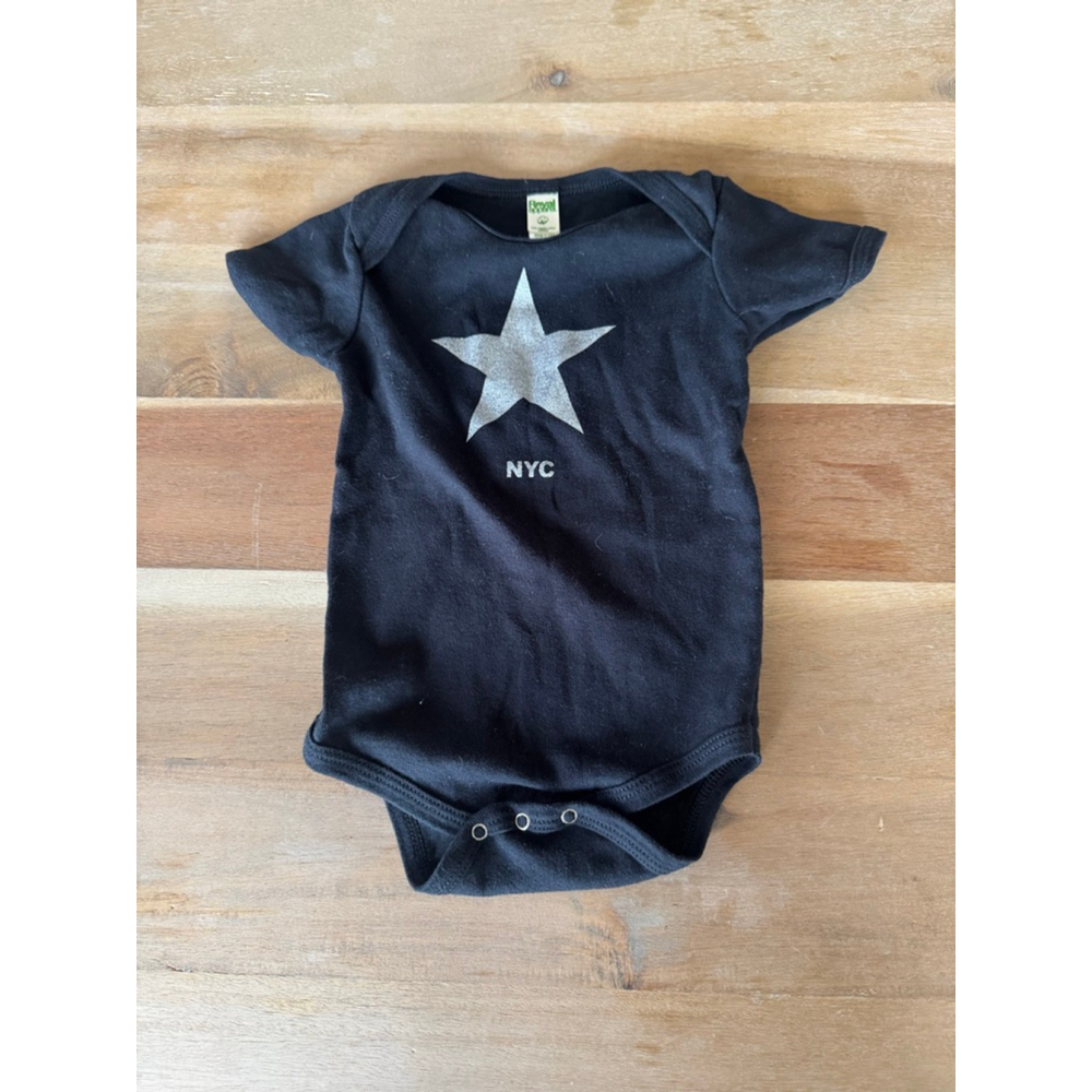 Royal Apparel Black Silver Star NYC Bodysuit 12-18 Months